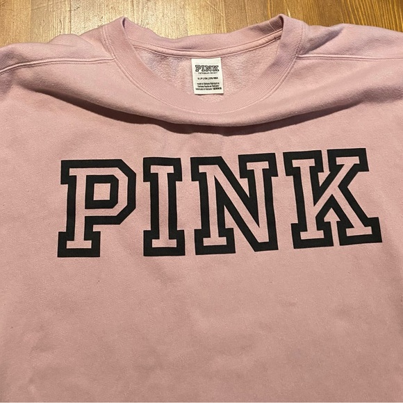PINK Victoria's Secret Light Pink Crew Neck Sweatshirt - Picture 2 of 4